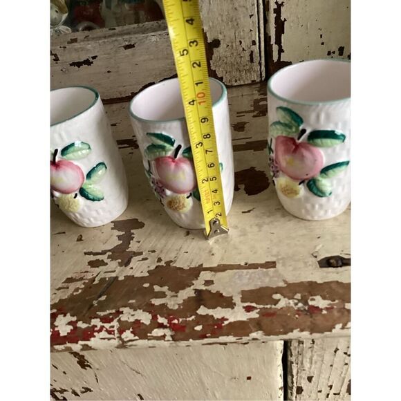 Vintage Mid-Century MCM Ceramic Pitcher and 5 Glasses Set Japan - Picture 6 of 12